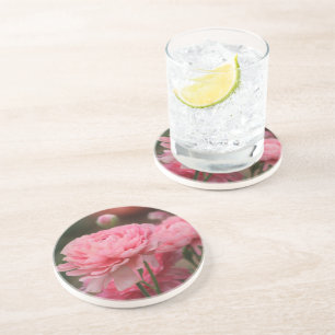 Dessous De Verre En Grès Renoncule rose paon en gros plan