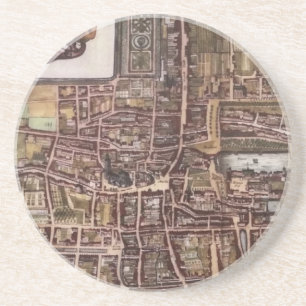 Dessous De Verre En Grès Réplique carte de la ville de La Haye 1649