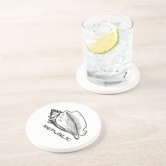 Dessous De Verre En Grès République de conch (Côté)