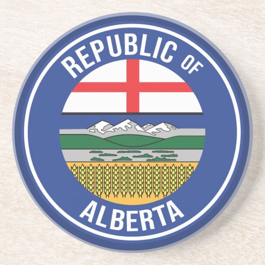Dessous De Verre En Grès République de l'Alberta WEXIT (Devant)