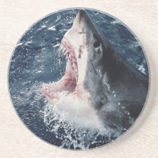 Dessous De Verre En Grès Requin élevé bouche ouverte (Devant)