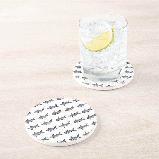 Dessous De Verre En Grès Requins (Côté)