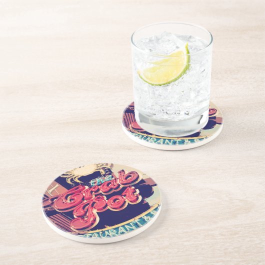 Dessous De Verre En Grès Restaurant Crab Pot (Côté)