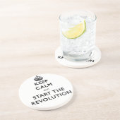 Dessous De Verre En Grès Restez Calme Et Commencez La Révolution (Côté)