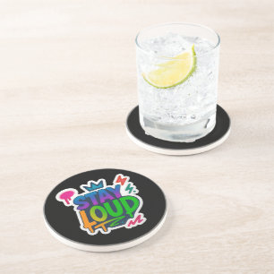 Dessous De Verre En Grès Restez forte Graffiti Neon