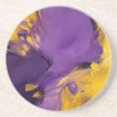 Dessous De Verre En Grès Résumé abstrait violet et or (Devant)
