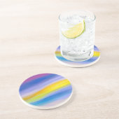 Dessous De Verre En Grès Résumé Violet et Rayon Doré Abstrait (Côté)