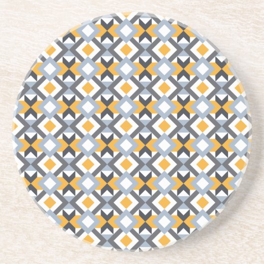 Dessous De Verre En Grès Retro Angles Abstract Geometric Pattern (Devant)