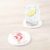 Dessous De Verre En Grès Rétro Années 70 Enterrement de Vie de Jeune Fille  (Côté)