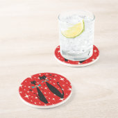 Dessous De Verre En Grès Retro Atomique Moyen Siècle Moderne MCM Chat noir (Côté)