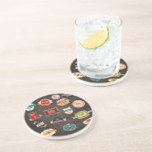 Dessous De Verre En Grès Retro Beer Étiquettes Collage (Côté)