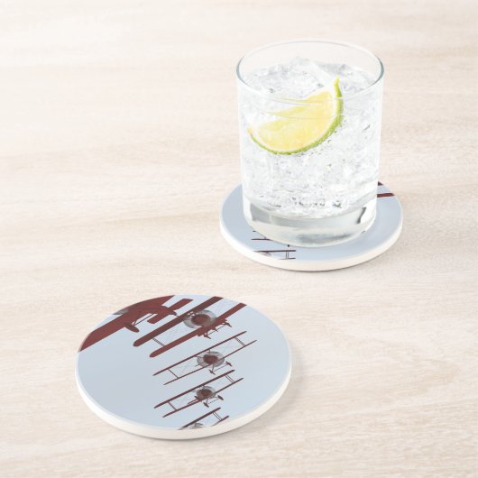 Dessous De Verre En Grès Rétro biplan (Côté)