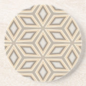 Dessous De Verre En Grès Retro Chic Gris Beige Taupe Brown Mandala Motif (Devant)