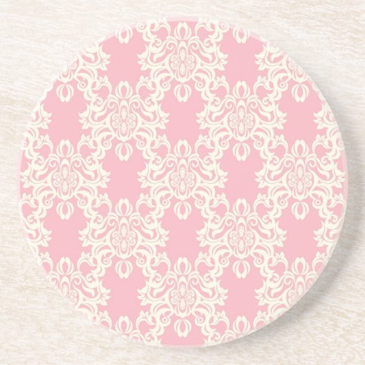 Dessous De Verre En Grès Rétro damassé florale (Devant)