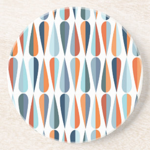 Dessous De Verre En Grès Rétro du milieu du siècle, goutte forme motif.