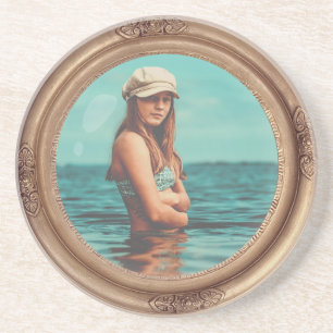 Dessous De Verre En Grès Retro Golden élégant Portrait