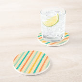 Dessous De Verre En Grès Rétro motif rayé grunge (Côté)