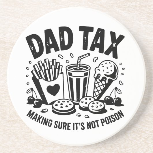 Dessous De Verre En Grès Retro Papa fiscal Snack Art (Devant)