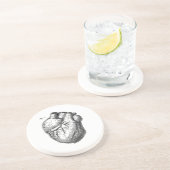 Dessous De Verre En Grès Rétros coeurs cardiaques d'anatomie de coeur (Côté)