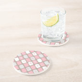 Dessous De Verre En Grès Rétros dessous de verre roses de boissons de grès (Côté)