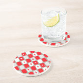 Dessous De Verre En Grès Rétros dessous de verre rouges de boissons de grès (Côté)