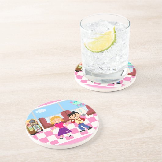 Dessous De Verre En Grès Retroville Sock Hop (Côté)