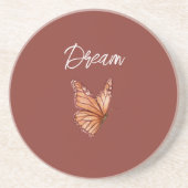 Dessous De Verre En Grès Rêve Papillon Orange (Devant)