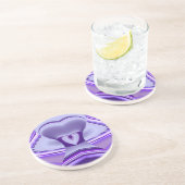 Dessous De Verre En Grès Rêves arc-en-ciel à fleurs violettes (Côté)