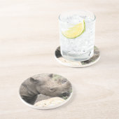 Dessous De Verre En Grès rhino noir (Côté)