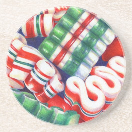 Dessous De Verre En Grès RIBBON CANDY Round Sandstone Coaster (Devant)