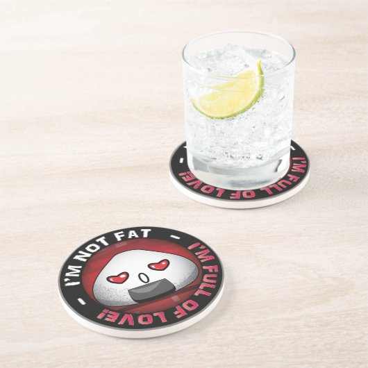 Dessous De Verre En Grès Riceball japonais drôle (Côté)