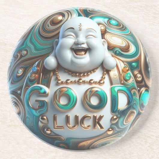 Dessous De Verre En Grès Rire "Bouddha" (Devant)