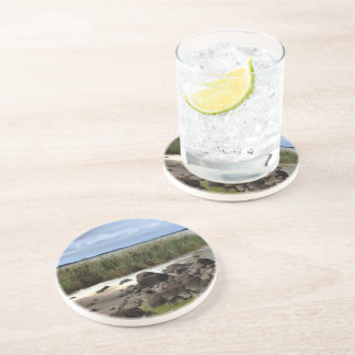 Dessous De Verre En Grès Rives Tranquilles du Lac Bolac Support en Grès