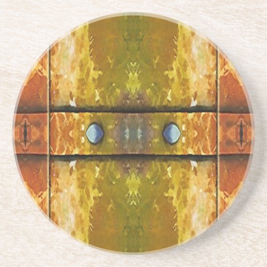 Dessous De Verre En Grès Rivets rouillés et bars Abstraits (Devant)