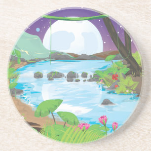 Dessous De Verre En Grès Rivière de la forêt tropicale
