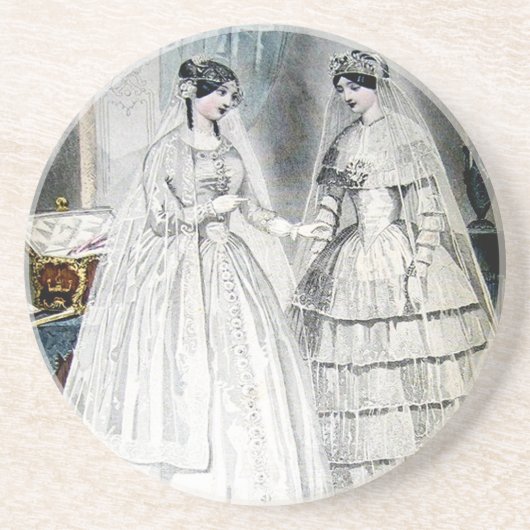 Dessous De Verre En Grès Robes de mariée blanc antique (Devant)