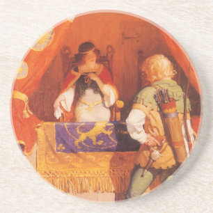 Dessous De Verre En Grès Robin des Bois et la Vierge de Marian de NC Wyeth
