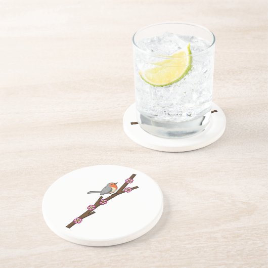 Dessous De Verre En Grès Robin sur Sakura (Côté)