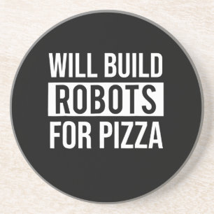 Dessous De Verre En Grès Robots de génie mécanique amusants Pizza Robotic