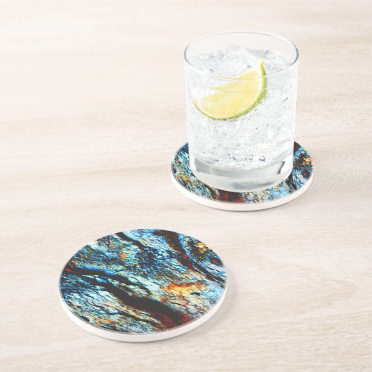 Dessous De Verre En Grès Roche de turquoise (Côté)