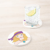 Dessous De Verre En Grès Rocher de chicks de pirates (Côté)