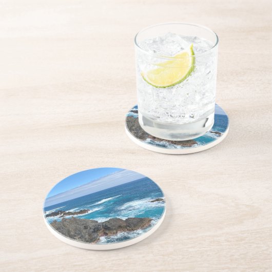 Dessous De Verre En Grès Rocher en mer (Côté)