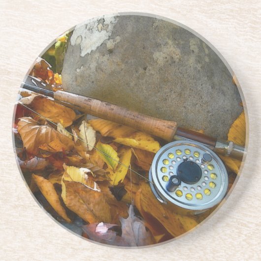 Dessous De Verre En Grès Rod de pêche à la mouche (Devant)