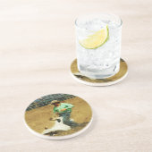 Dessous De Verre En Grès Rodeo Calf Roping Impressionnisme Abstrait (Côté)