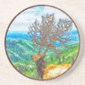 Dessous De Verre En Grès Roi Cervus (Devant)