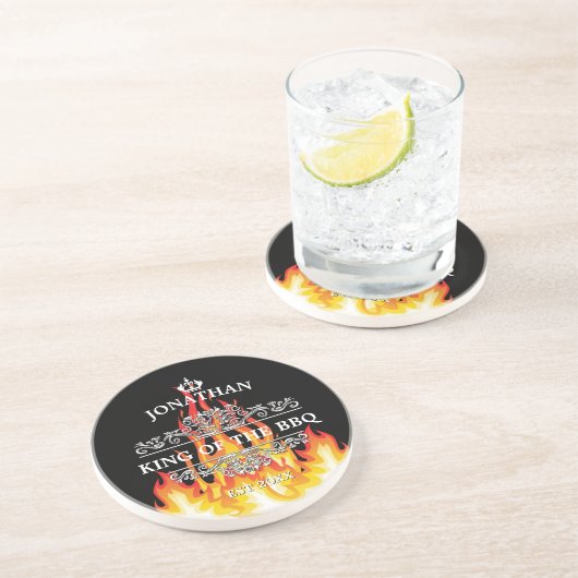 Dessous De Verre En Grès Roi du barbecue noir (Côté)