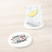 Dessous De Verre En Grès Romantic Love Quote (Côté)