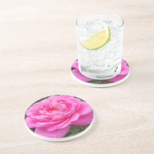 Dessous De Verre En Grès Romantic Pink Rose 'Leonardo Da Vinci'