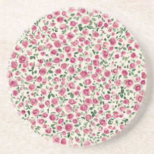 Dessous De Verre En Grès Romantique Chic Roses Rose rose Floral