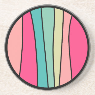 Dessous De Verre En Grès Rond Abstrait Couleur 160422(02)